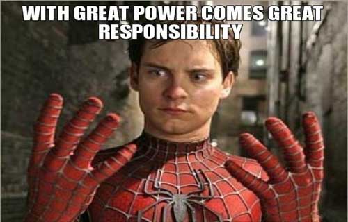 مرد عنكبوتي - مسئوليت پذيري