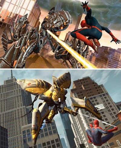 نبرد با رُبات های قاتل عنکبوت (Spider-Slayers) در بازی The Amazing Spider-Man