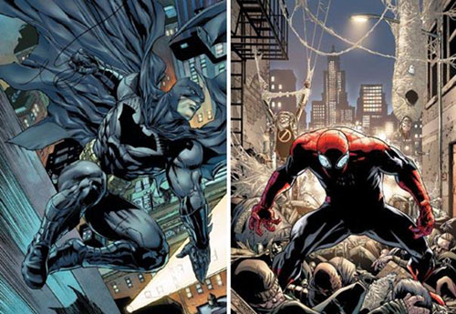 superior-spider-man-vs-batman بتمن مرد عنكبوتي برتر